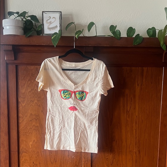 Stussy Cream Tee with Colorful Graphic - Picture 1 of 2